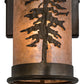Meyda Lighting Tall Pines 5" 2-Light Antique Copper Wall Sconce With Silver Mica Shade Glass