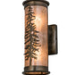 Meyda Lighting Tall Pines 5" 2-Light Antique Copper Wall Sconce With Silver Mica Shade Glass