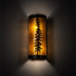 Meyda Lighting Tall Pines 5" 2-Light Mahogany Bronze Wall Sconce With Amber Mica Shade Glass