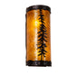 Meyda Lighting Tall Pines 5" 2-Light Mahogany Bronze Wall Sconce With Amber Mica Shade Glass