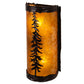 Meyda Lighting Tall Pines 5" 2-Light Mahogany Bronze Wall Sconce With Amber Mica Shade Glass