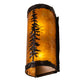Meyda Lighting Tall Pines 5" 2-Light Mahogany Bronze Wall Sconce With Amber Mica Shade Glass