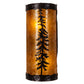 Meyda Lighting Tall Pines 5" 2-Light Mahogany Bronze Wall Sconce With Amber Mica Shade Glass
