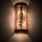 Meyda Lighting Tall Pines 5" 2-Light Mahogany Bronze Wall Sconce With Silver Mica Shade Glass