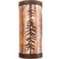 Meyda Lighting Tall Pines 5" 2-Light Mahogany Bronze Wall Sconce With Silver Mica Shade Glass