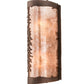 Meyda Lighting Tall Pines 5" 2-Light Mahogany Bronze Wall Sconce With Silver Mica Shade Glass