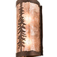 Meyda Lighting Tall Pines 5" 2-Light Mahogany Bronze Wall Sconce With Silver Mica Shade Glass