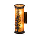 Meyda Lighting Tall Pines 5" 2-Light Textured Black Wall Sconce With Amber Mica Shade Glass