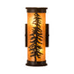 Meyda Lighting Tall Pines 5" 2-Light Textured Black Wall Sconce With Amber Mica Shade Glass