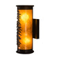 Meyda Lighting Tall Pines 5" 2-Light Textured Black Wall Sconce With Amber Mica Shade Glass