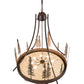 Meyda Lighting Tall Pines 50" 8-Light Wrought Iron Over Mahogany Bronze Inverted Pendant Light With Randsburg Rock Idalight Shade Glass