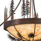 Meyda Lighting Tall Pines 50" 8-Light Wrought Iron Over Mahogany Bronze Inverted Pendant Light With Randsburg Rock Idalight Shade Glass