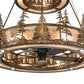 Meyda Lighting Tall Pines 55" 20-Light 2-Tier Antique Copper Chandelier With Silver Mica Shade Glass and Fan