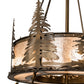Meyda Lighting Tall Pines 55" 20-Light 2-Tier Antique Copper Chandelier With Silver Mica Shade Glass and Fan