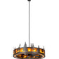 Meyda Lighting Tall Pines 56" 16-Light Oil Rubbed Bronze Chandelier With Amber Mica Shade Glass and Fan