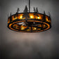 Meyda Lighting Tall Pines 56" 16-Light Oil Rubbed Bronze Chandelier With Amber Mica Shade Glass and Fan