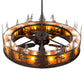 Meyda Lighting Tall Pines 56" 16-Light Oil Rubbed Bronze Chandelier With Amber Mica Shade Glass and Fan