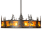 Meyda Lighting Tall Pines 56" 16-Light Oil Rubbed Bronze Chandelier With Amber Mica Shade Glass and Fan