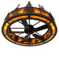 Meyda Lighting Tall Pines 56" 16-Light Oil Rubbed Bronze Chandelier With Amber Mica Shade Glass and Fan