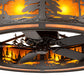 Meyda Lighting Tall Pines 56" 16-Light Oil Rubbed Bronze Chandelier With Amber Mica Shade Glass and Fan