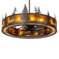 Meyda Lighting Tall Pines 56" 16-Light Oil Rubbed Bronze Chandelier With Amber Mica Shade Glass and Fan