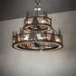 Meyda Lighting Tall Pines 56" 20-Light 2-Tier Oil Rubbed Bronze Chandelier With Silver Mica Shade Glass and Fan