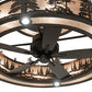 Meyda Lighting Tall Pines 56" 20-Light 2-Tier Oil Rubbed Bronze Chandelier With Silver Mica Shade Glass and Fan