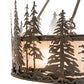 Meyda Lighting Tall Pines 56" 20-Light Dark Burnished Antique Copper Chandelier With Silver Mica Shade Glass and Fan