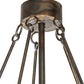 Meyda Lighting Tall Pines 56" 20-Light Dark Burnished Antique Copper Chandelier With Silver Mica Shade Glass and Fan