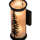 Meyda Lighting Tall Pines 5"W x 12"H 2-Light Textured Black Wall Sconce With Silver Mica Shade Glass