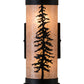 Meyda Lighting Tall Pines 5"W x 12"H 2-Light Textured Black Wall Sconce With Silver Mica Shade Glass