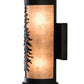 Meyda Lighting Tall Pines 5"W x 12"H 2-Light Textured Black Wall Sconce With Silver Mica Shade Glass