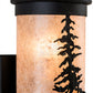 Meyda Lighting Tall Pines 5"W x 12"H 2-Light Textured Black Wall Sconce With Silver Mica Shade Glass