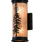 Meyda Lighting Tall Pines 5"W x 12"H 2-Light Textured Black Wall Sconce With Silver Mica Shade Glass