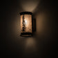 Meyda Lighting Tall Pines 5"W x 9"H 2-Light Textured Black Wall Sconce With Silver Mica Shade Glass