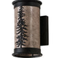 Meyda Lighting Tall Pines 5"W x 9"H 2-Light Textured Black Wall Sconce With Silver Mica Shade Glass