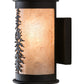 Meyda Lighting Tall Pines 5"W x 9"H 2-Light Textured Black Wall Sconce With Silver Mica Shade Glass