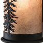 Meyda Lighting Tall Pines 5"W x 9"H 2-Light Textured Black Wall Sconce With Silver Mica Shade Glass