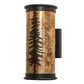 Meyda Lighting Tall Pines 6" 2-Light Black Satin Wrought Iron Wall Sconce With Amber Mica Shade Glass