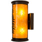 Meyda Lighting Tall Pines 6" 2-Light Black Satin Wrought Iron Wall Sconce With Amber Mica Shade Glass