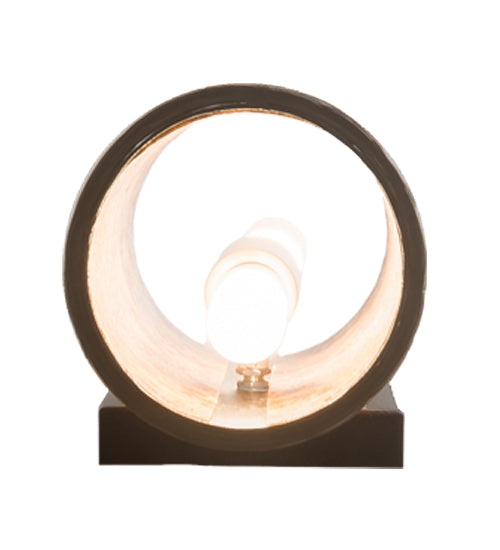 Meyda Lighting Tall Pines 6" 2-Light Black Satin Wrought Iron Wall Sconce With Amber Mica Shade Glass