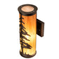 Meyda Lighting Tall Pines 6" 2-Light Exterior Oil Rubbed Bronze Wall Sconce With Ambra Sienna Idalight Shade