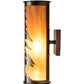 Meyda Lighting Tall Pines 6" 2-Light Exterior Oil Rubbed Bronze Wall Sconce With Ambra Sienna Idalight Shade