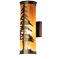 Meyda Lighting Tall Pines 6" 2-Light Exterior Oil Rubbed Bronze Wall Sconce With Ambra Sienna Idalight Shade