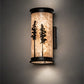 Meyda Lighting Tall Pines 6" 2-Light Oil Rubbed Bronze Wall Sconce With Silver Mica Shade Glass
