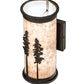 Meyda Lighting Tall Pines 6" 2-Light Oil Rubbed Bronze Wall Sconce With Silver Mica Shade Glass
