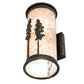 Meyda Lighting Tall Pines 6" 2-Light Oil Rubbed Bronze Wall Sconce With Silver Mica Shade Glass