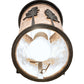 Meyda Lighting Tall Pines 6" 2-Light Oil Rubbed Bronze Wall Sconce With Silver Mica Shade Glass
