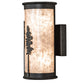 Meyda Lighting Tall Pines 6" 2-Light Oil Rubbed Bronze Wall Sconce With Silver Mica Shade Glass