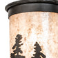 Meyda Lighting Tall Pines 6" 2-Light Oil Rubbed Bronze Wall Sconce With Silver Mica Shade Glass